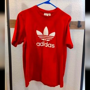 Adidas T-shirt Red With White Logo